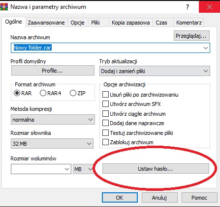 Porady na temat ZIP - ustaw hasło