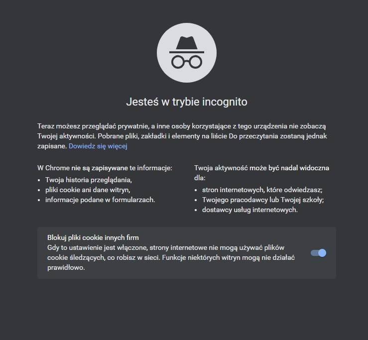 Jak włączyć tryb incognito